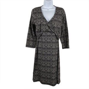 Prana Dress Faux Wrap Twist Front Multicolored Pri‎